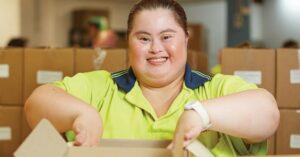 Aruma Supported Employee Susy, working at an Aruma business