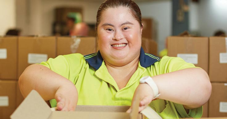 Aruma Supported Employee Susy, working at an Aruma business