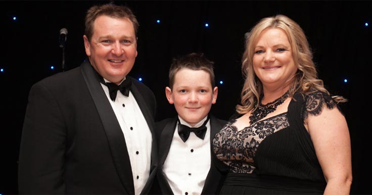 Amanda and Sean with their son Alex at an Aruma fundraising dinner