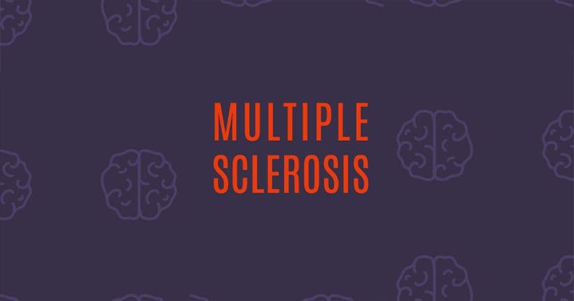 Graphic of the worlds 'Multiple Sclerosis' on a tablet screen