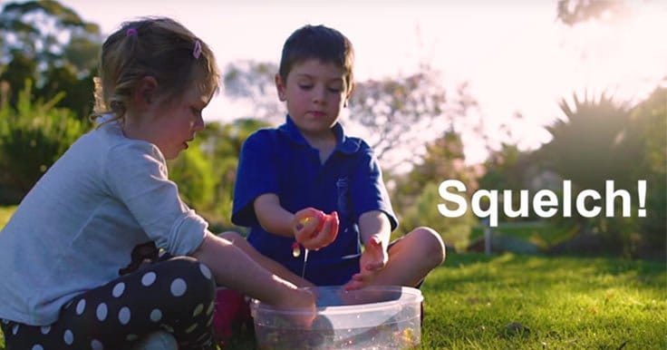 Kids playing with tapioca balls as a sensory activity