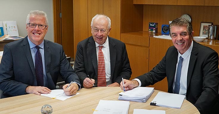 Managing Director Andrew Richardson, Chairman Richard Madden and NSW Minister for Disability Services Ray Williams MP