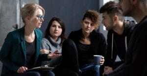 Group of people in an addiction support group
