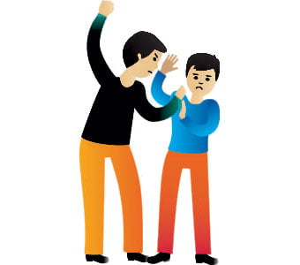 Illustration of one person physically abusing another.