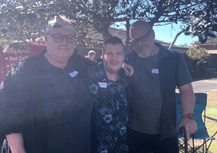 Customer Nathan with friends at the opening of Aruma Wyoming Hub
