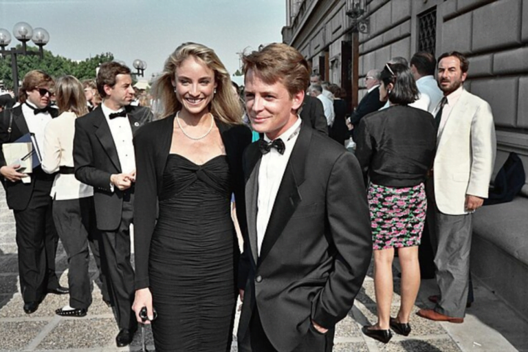 Michael J. Fox and Tracy Pollan at the 1988 Emmy Awards