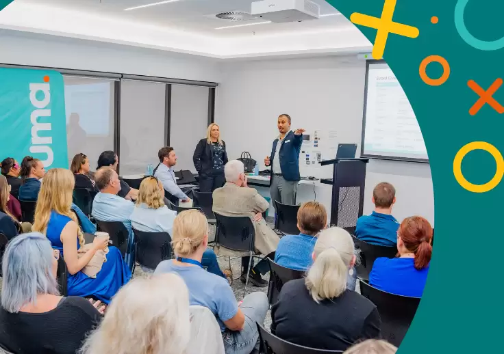 Aruma Business Development Partner, Amrit, addresses the group at the Networking Event in Toowoomba