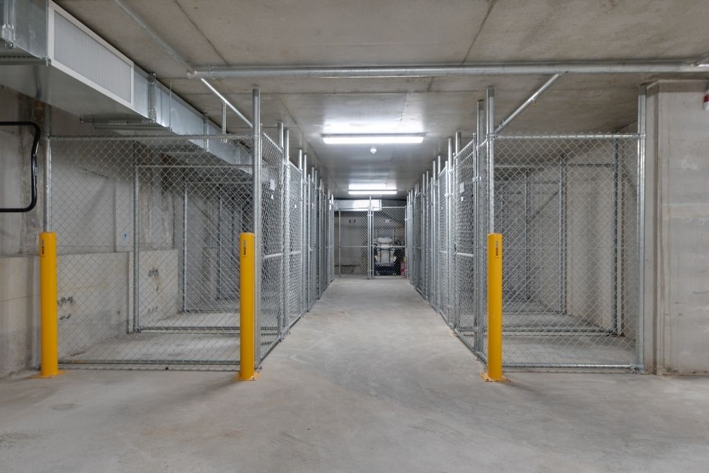 Secure basement storage cages available to residents of the Luminess Essendon building.