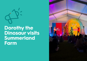 Dorothy the Dinosaur visits Summerland Farm