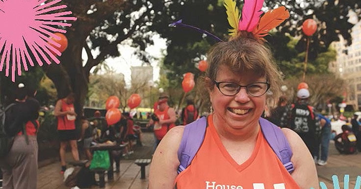 Disability advocate, Erica, competing at City2Surf
