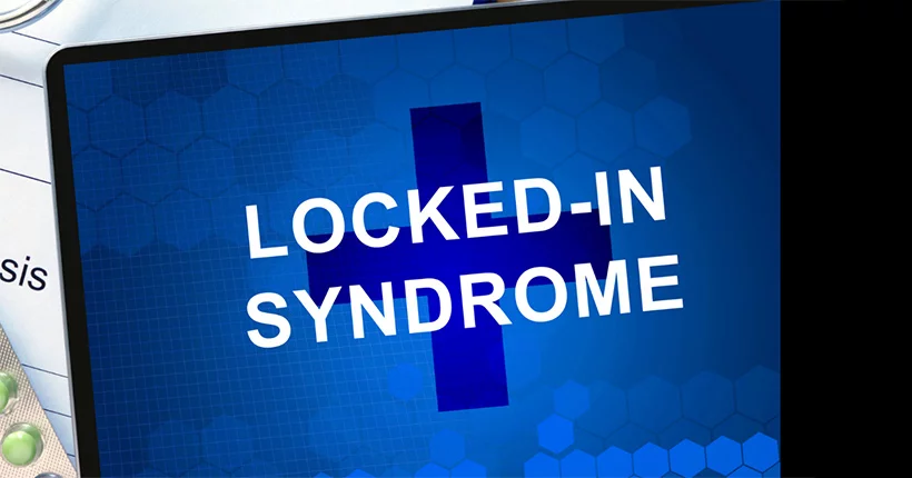 Graphic with the words 'locked-in syndrome' written