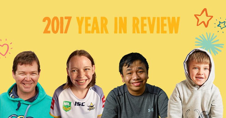 Text '2017 year in review' with four House with No Steps customers