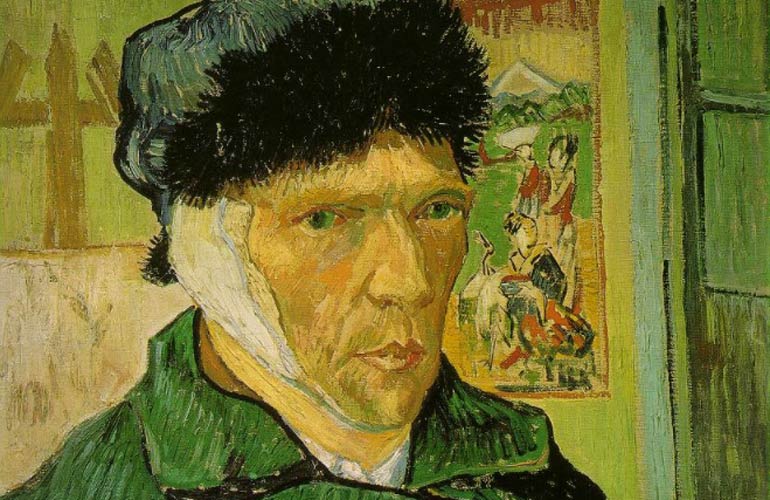 Self-portrait of Vincent van Gogh with his ear bandaged