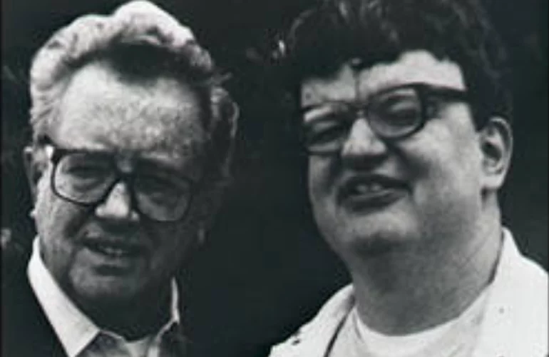 Kim Peek as a young man with his father