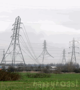 Gif of powerlines jumping up and down