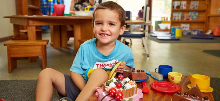 Young boy in an early childhood intervention service