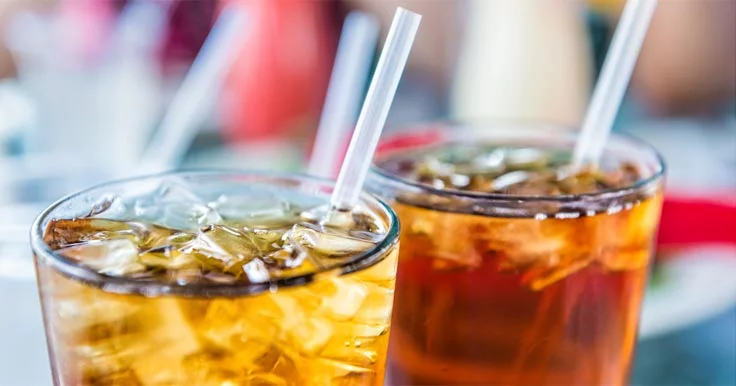 Drinks with straws in them