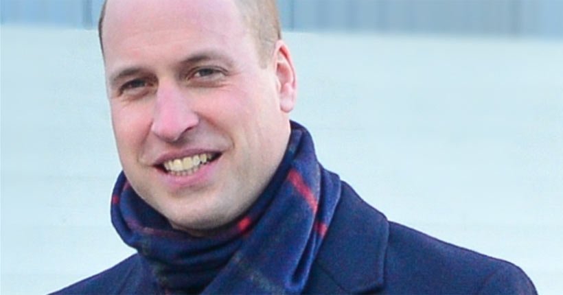 Prince William outside wearing a scarf