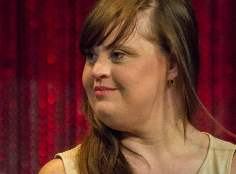 Jamie Brewer at PaleyFest 2014 for the TV show "American Horror Story: Coven"