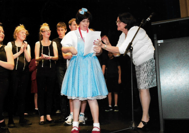 Anthea performing in the Wizard of Oz musical, playing the lead role of Dorothy.