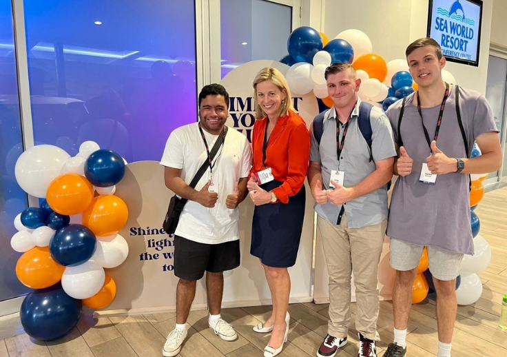 Our customer Cody attending the Gold Coast Youth Summit pictured here with attendees and MP Angie Bell.